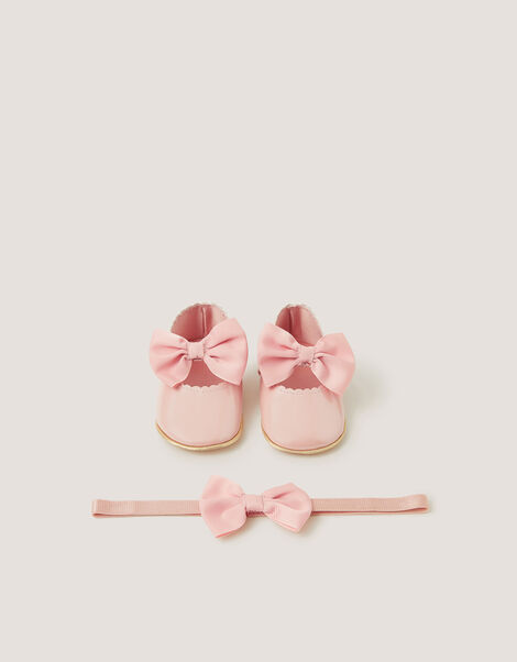 Baby Corsage Booties & Headband Set, Pink (PINK), large