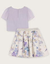 Baby Kim Foil Print Scuba Skirt and Top Set, Multi (MULTI), large