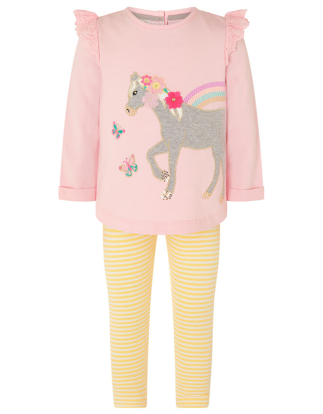 Baby Horse Sweatshirt and Leggings Set, Pink (PINK), large