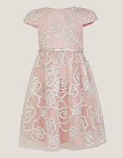 Rose Tinsel Party Dress, Pink (PINK), large