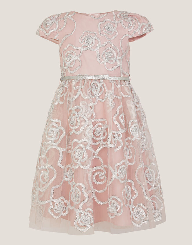 Rose Tinsel Party Dress, Pink (PINK), large
