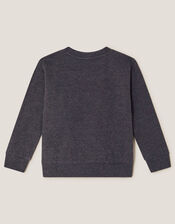 Christmas Santa Scene Sweatshirt, Grey (CHARCOAL), large