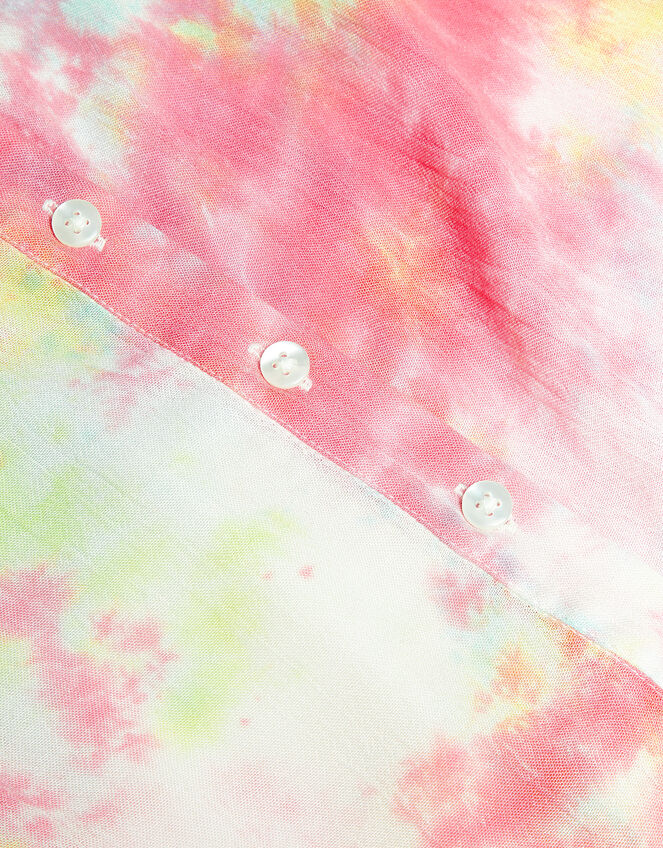 Tie Dye Culotte Button Through Playsuit , Pink (PINK), large