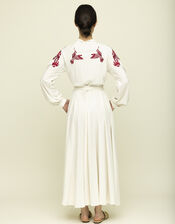 Tallulah & Hope Mitzi Embroidered Wrap Dress, Camel (OATMEAL), large