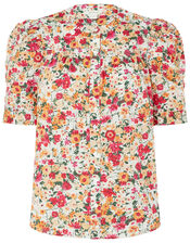 Julissa Floral Blouse in Organic Cotton, Ivory (IVORY), large