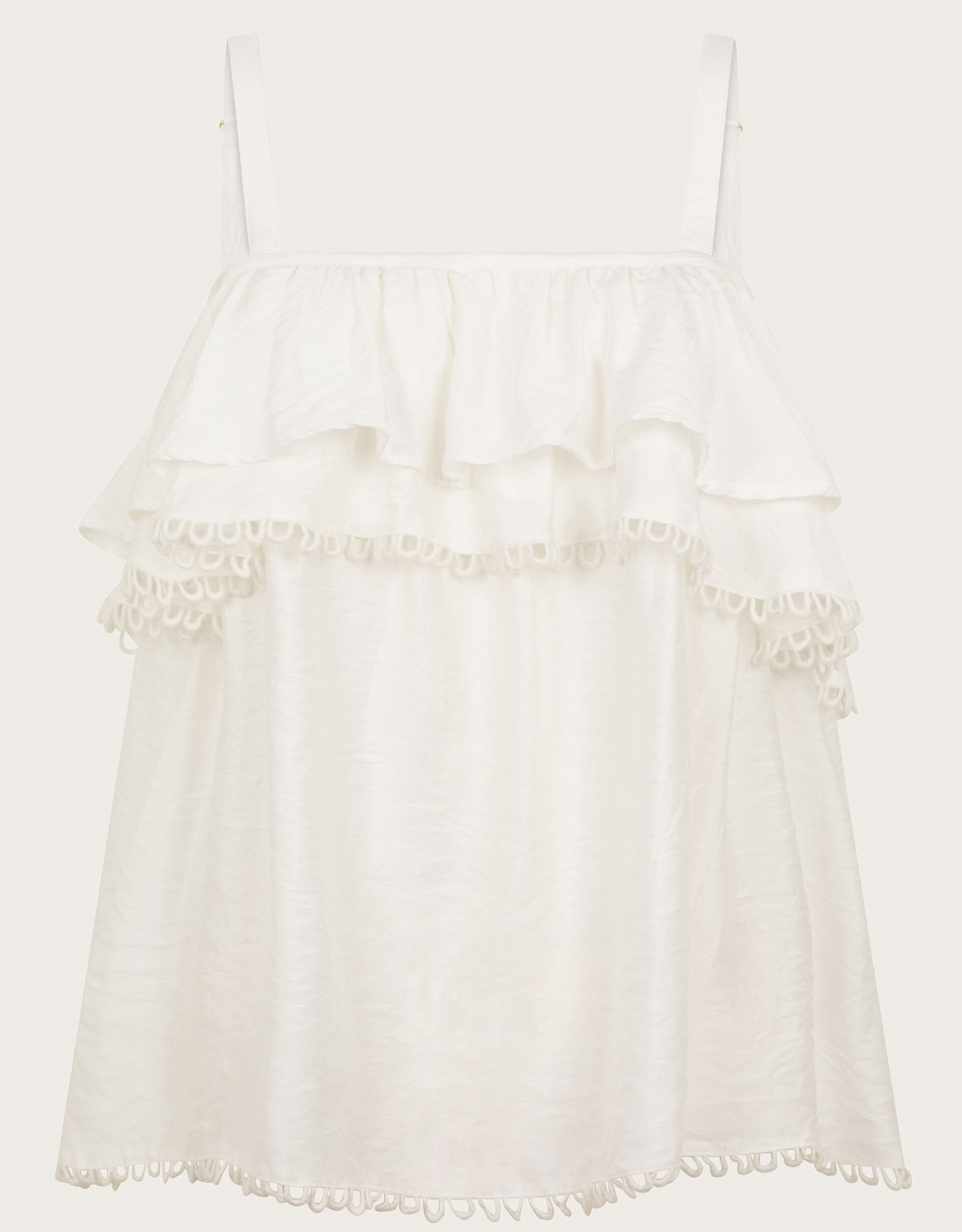 Aesha Frill Cami Top White Vests Camisoles And Sleeveless Tops Monsoon Global