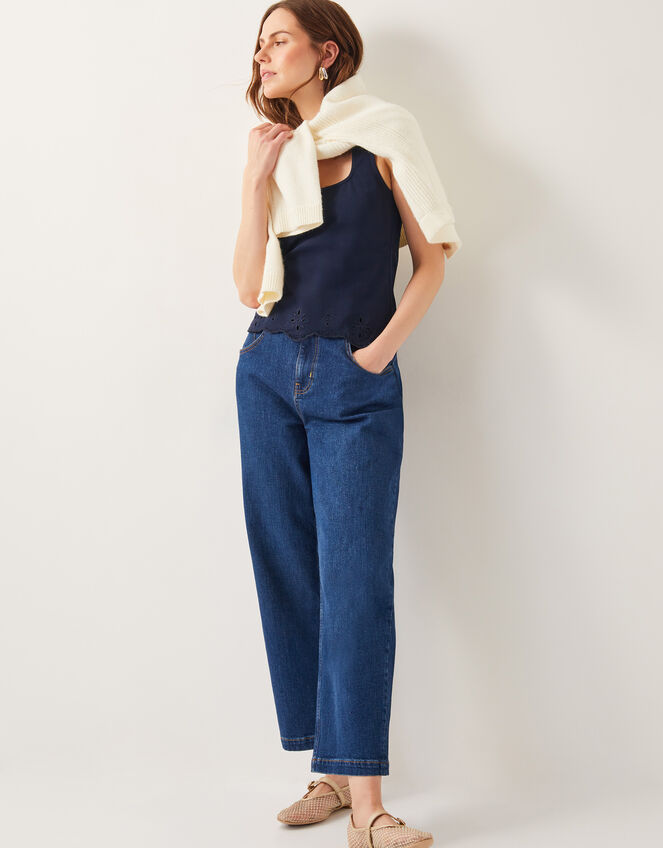 Cara Cutwork Cami Top, Blue (NAVY), large