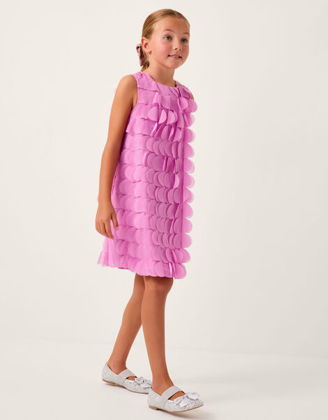 Jazzy Scallop Frill Shift Dress, Pink (MAGENTA), large