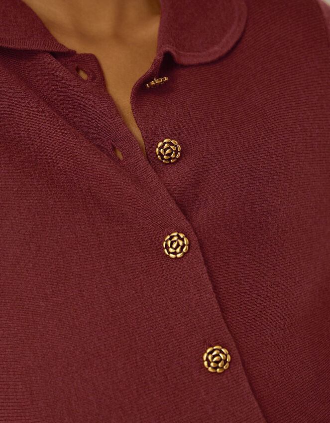 Kay Collar Cardigan, Brown (COGNAC), large