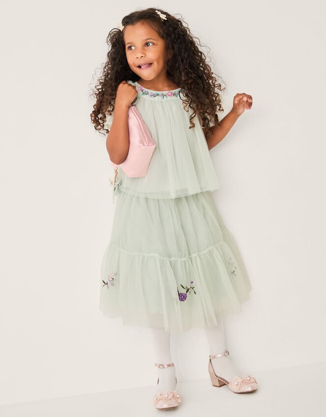 Amina Floral Tulle Top & Skirt Set, Green (SAGE), large