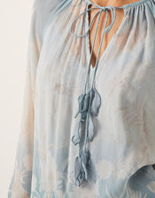 Lilian Sheer Floral Blouse, Blue (PALE BLUE), large