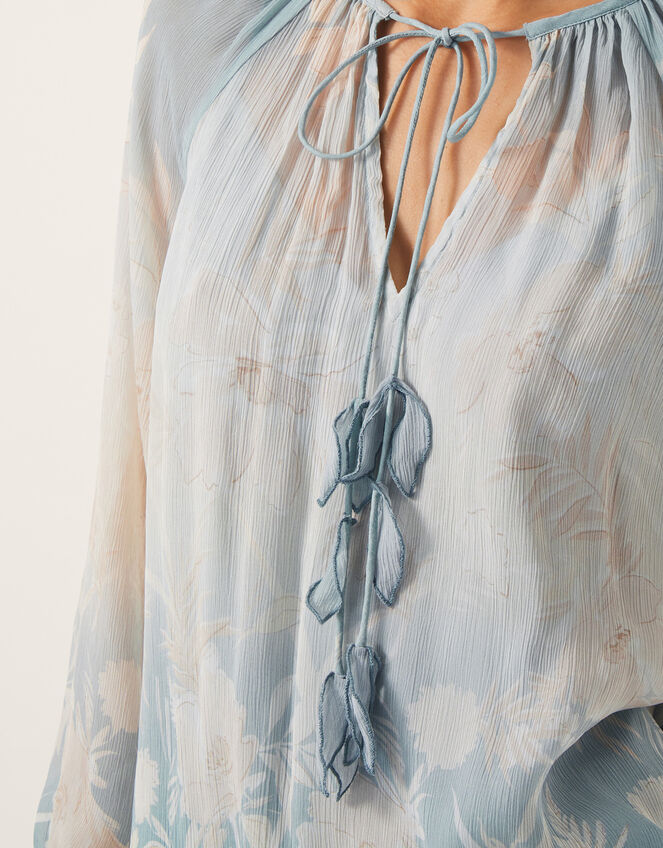 Lilian Sheer Floral Blouse, Blue (PALE BLUE), large