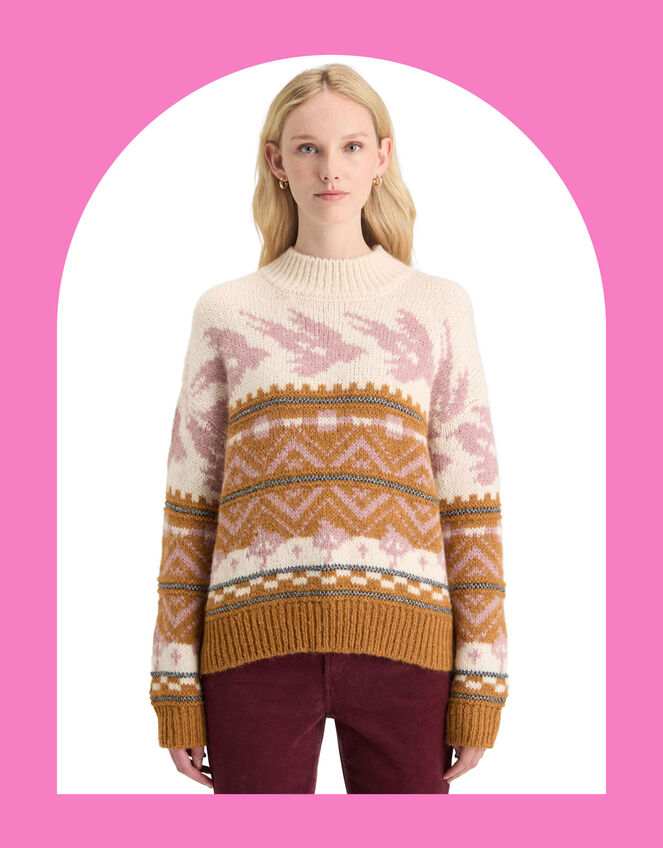 Scotch and Soda Metallic Fair Isle Jumper, Multi (MULTI), large