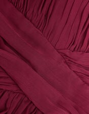 Nadine Crossover Chiffon Maxi Dress, Red (BURGUNDY), large