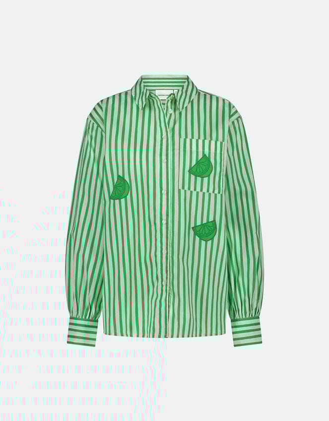 Fabienne Chapot Alex Lime Stripe Shirt, Green (GREEN), large
