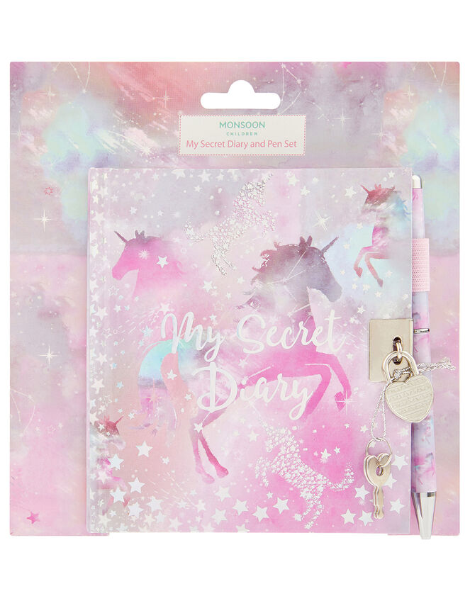 Stardust Unicorn Diary and Pen Set, , large