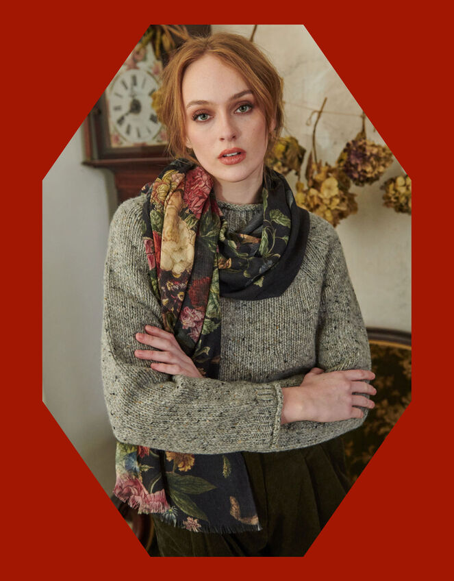 One Hundred Stars Primula Wool Scarf, , large