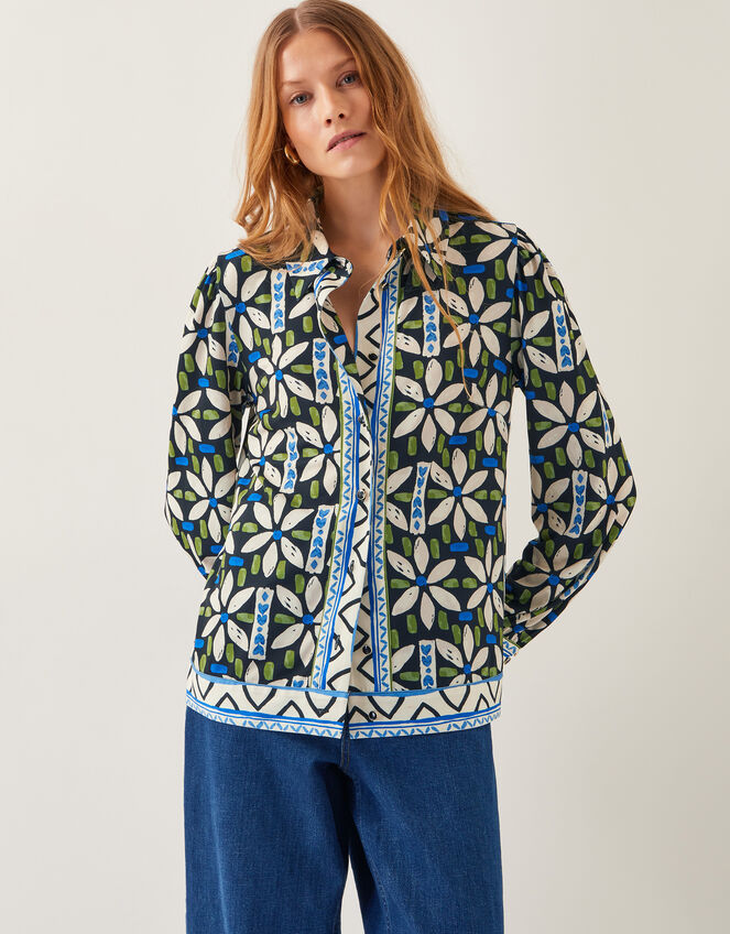 Nikita Floral Jersey Shirt, Black (BLACK), large