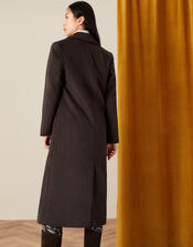 Bea Pea Coat in Wool Blend, Brown (CHOCOLATE), large