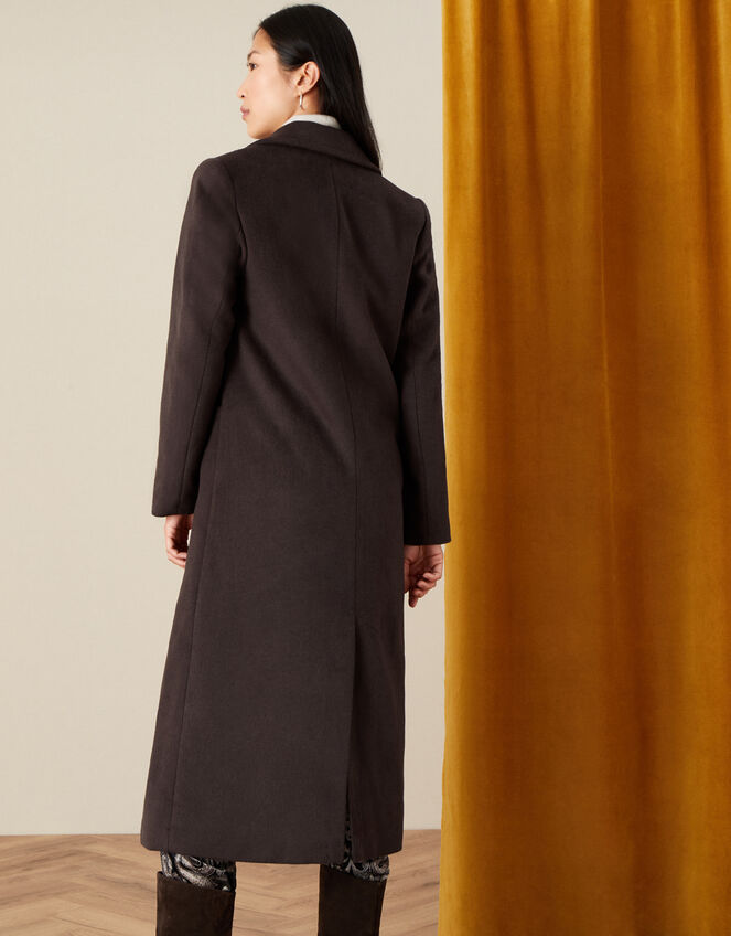 Bea Pea Coat in Wool Blend, Brown (CHOCOLATE), large