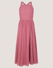 Ellay Cross Back Chiffon Prom Dress, Pink (DUSKY PINK), large