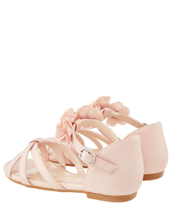 Ariah Flower Corsage Sandal, Pink (PALE PINK), large