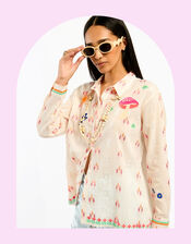 Wild Charlie Jacquard Shirt, White (WHITE), large