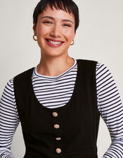 Phene Pinafore Mini Dress, Black (BLACK), large