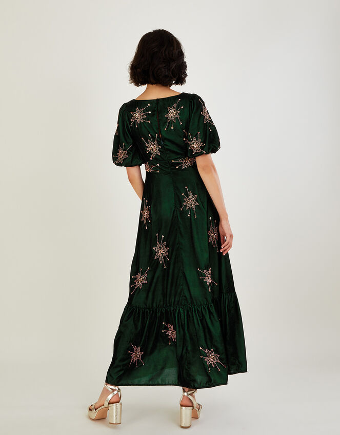 Veera Velvet Star Tea Dress, Green (GREEN), large