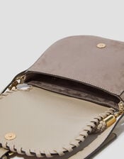 Petra Woven Satchel Cross-Body Bag, Grey (GREY), large