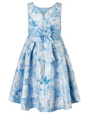 Naya Jacquard High-Low Occasion Dress, Blue (BLUE), large