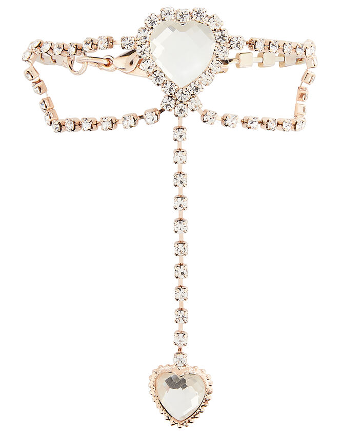 Amore Heart Diamante Linked Bracelet and Ring, , large
