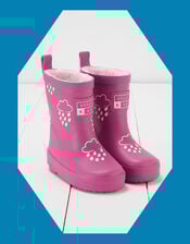Grass and Air Colour-Revealing Wellies, Pink (BRIGHT PINK), large
