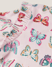 Butterfly Print Long Pajamas Set, Pink (PINK), large