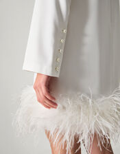 Andrea Feather Wedding Dress, Ivory (IVORY), large