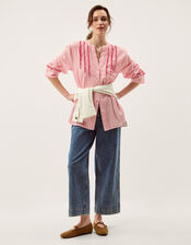 Ceres Frill Stripe Shirt, Red (RED), large