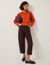 Leah Barrel Jeans, Brown (CHOCOLATE), large