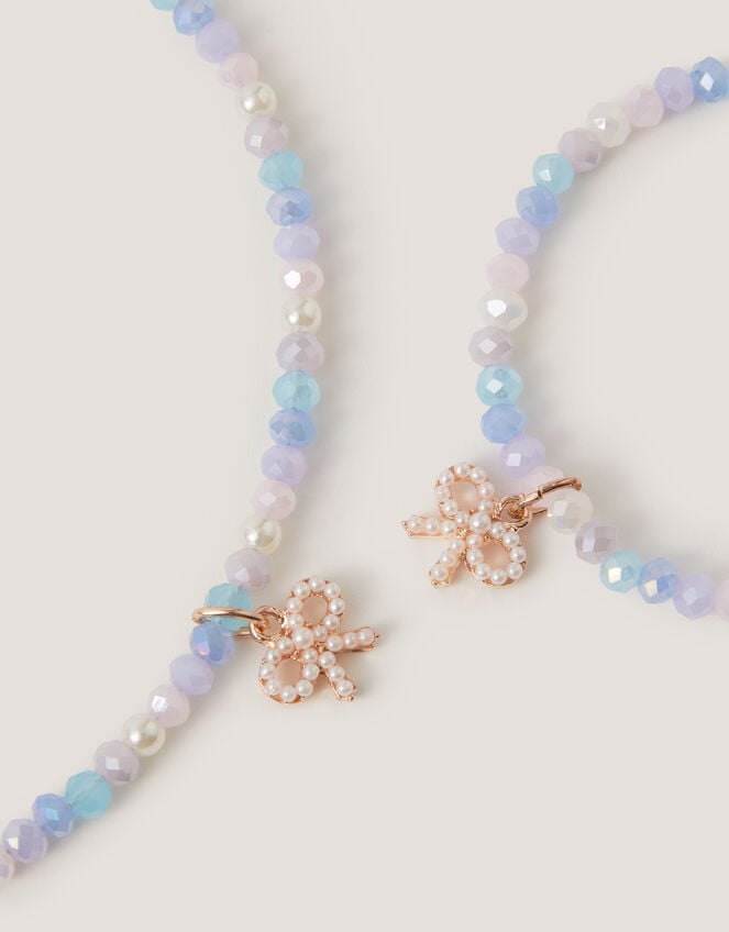 Bow Beaded Necklace & Bracelet Set, , large