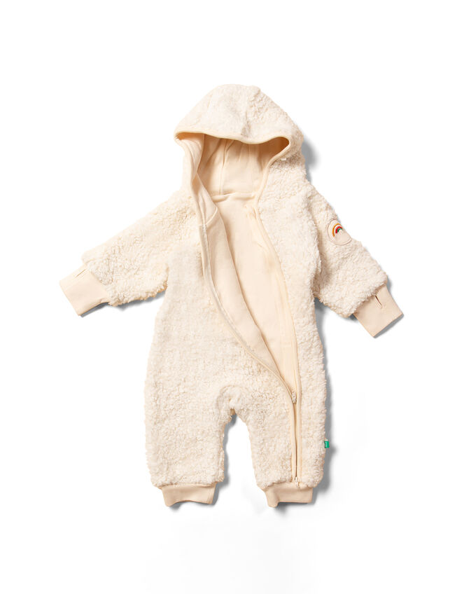 Little Green Radicals Sherpa Snug As A Bug Suit, Cream (CREAM), large