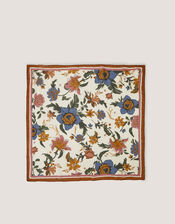 Princella Floral Square Silk Scarf, Multi (MULTI), large