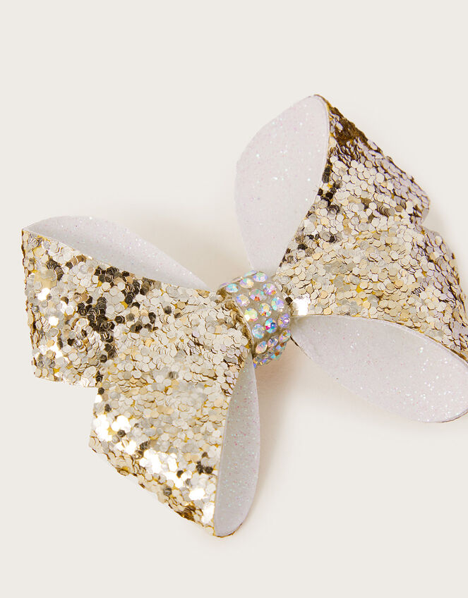 Glamour Glitter Bow Hairclip, , large
