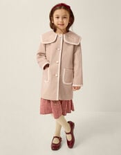 Embroidered Collar Coat, Camel (OATMEAL), large