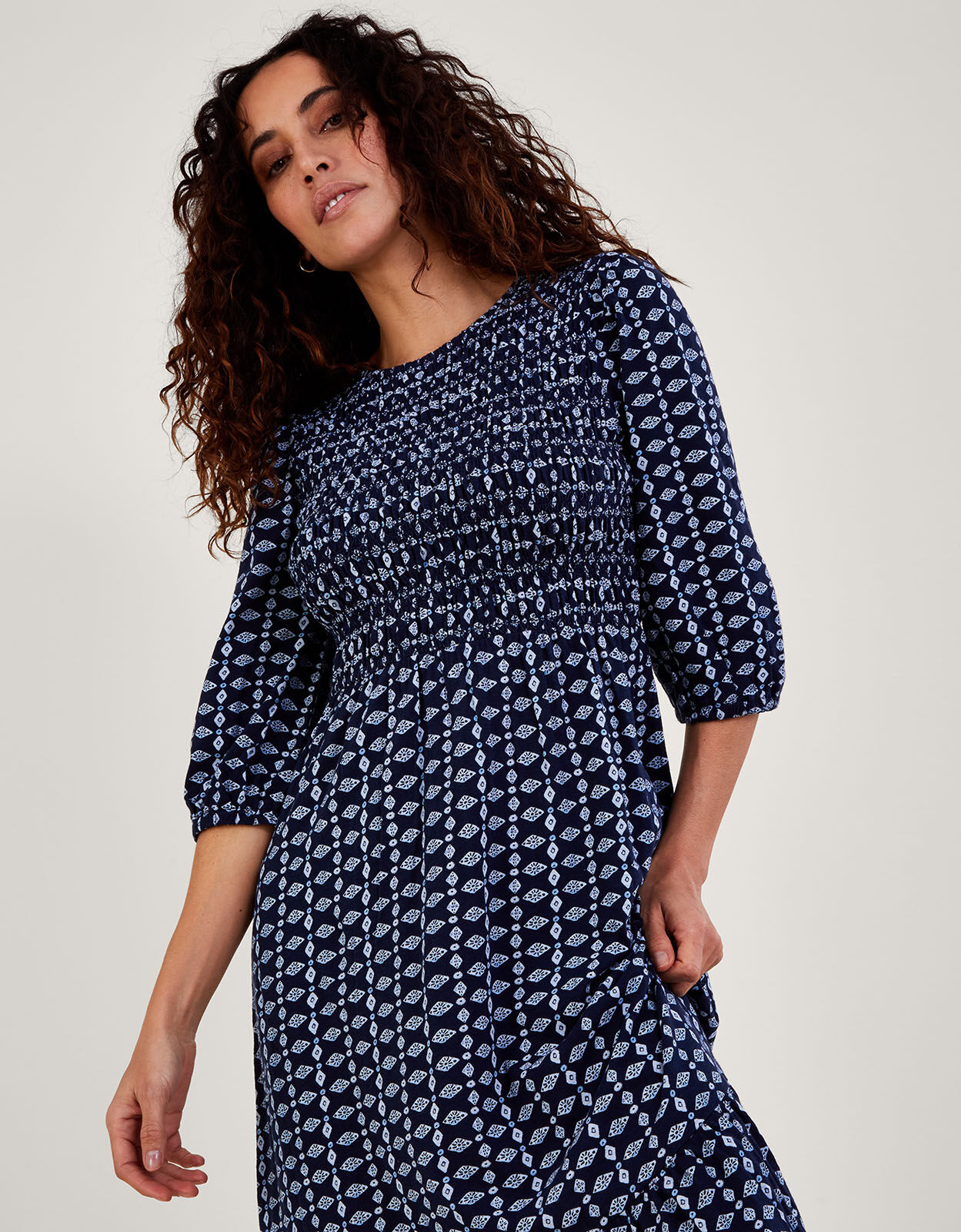 Monsoon blue polka top dot dress