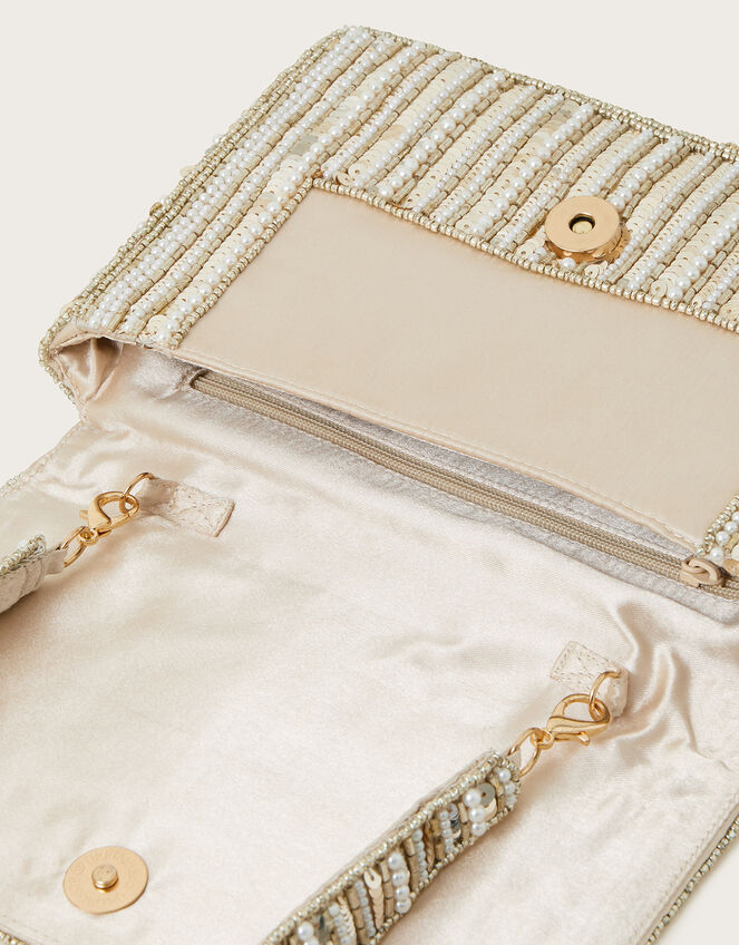 Crystal Embellished Shoulder Bag, , large