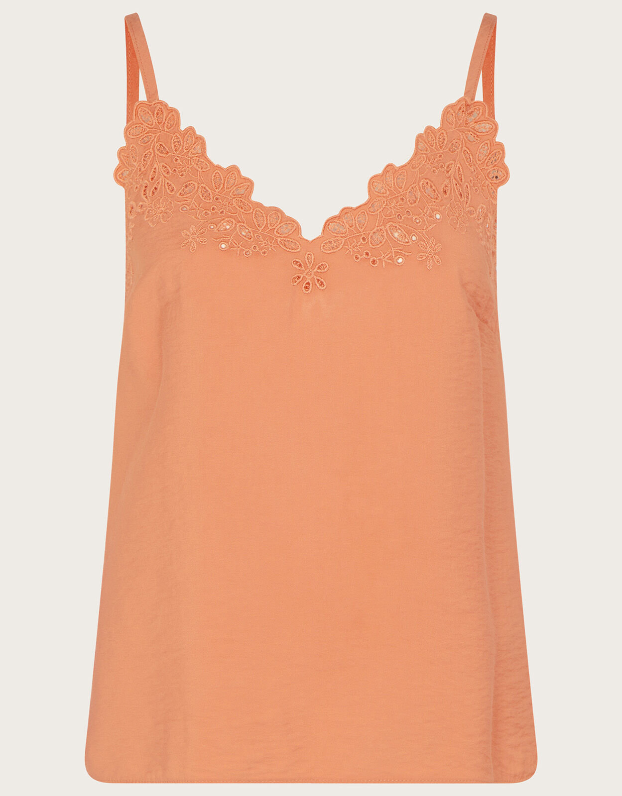 Beatrice Cutwork Cami Top Orange Vests Camisoles And Sleeveless