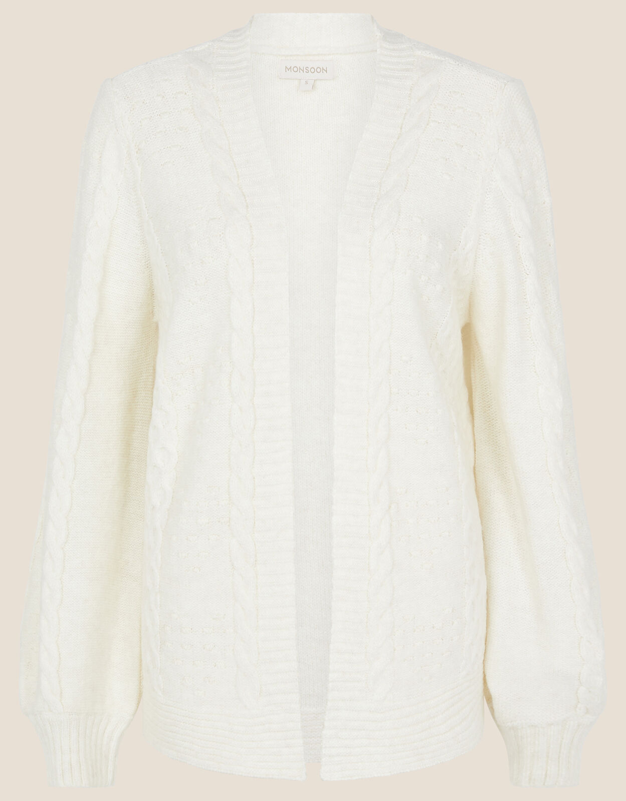 white bobble cardigan