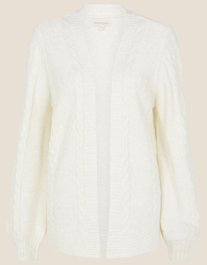 Cariad Cable Bobble Cardigan, Ivory (IVORY), large