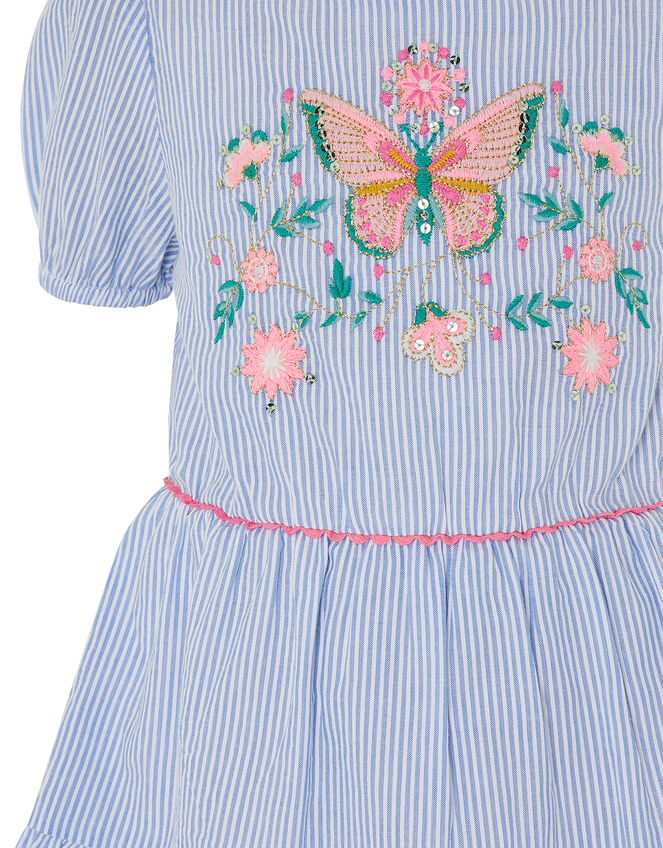 Butterfly Stripe Tunic and Leggings Set, Blue (BLUE), large