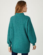 Fiona Floral Jacquard Jumper, Teal (TEAL), large