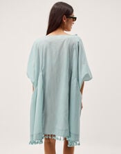 Astrid Tassel Embellished Mini Kaftan, Blue (AQUA), large